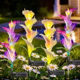 2pcs Colorful LED Solar Garden Light Automatic Color Changing Waterproof LED Garden Light for 1.2V/AA/600mAh