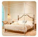 New Design Palace Quadrate Mosquito Net for Girls Pole Piercing Bed Curtain Tent Bed Room Decoration with Bracket