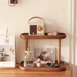 Popxstar 2-Tiers Wooden Storage Shelf Desktop Organizer Desktop Cosmetic Storage Box Dressing Table Storage Rack Bedroom Accessories