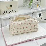 Popxstar Cute Multifunctional Floral Pen Bag Student Cartoon Stationery Bag Large Capacity Pencil Case Stationery Organizer School Office
