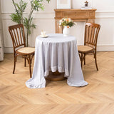 French Style Gray White Lace Tablecloth Polyester with Ruffle Hem Decorative Table Cover for Dining Room Coffee Table Party
