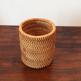 Popxstar  High Quality Hand-made Rattan Storage Box Pen Container Makeup Brush Storage Box Tea Ceremony Accessories storage baskets