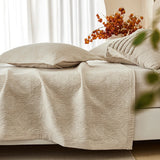 Popxstar  3Pcs Luxury Natural Cotton Linen Soft Comfortable Quilted Bedspread, Bed Cover, Mattress Topper, Bed Sheet, With Pillowcases