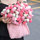 Popxstar  Rose Flower Bouquet Blanket Finished Bouquet Blanket Handmade Bouquet Nap Blanket Sofa Cover Valentine's Day Gift Manta de rosas