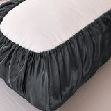 Popxstar Luxury Imitation Silk Elastic Band Pillow Cover Solid Comfortable Smooth Satin Pillowcase Queen High End King Size Pillow Cases
