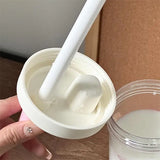 500/850ML Pink Bow Straw Water Bottle With Lid Cute Coffee Bubble Milk Tea Plastic Cup For Outdoor School Drinking Water Bottles
