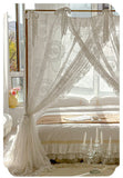 Romantic Lace Princess Palace Mosquito Net Without Frame Romantic Three-door White Bed Curtain Home Decor No Bracket 150*200cm