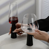 Popxstar  Retro Black Pillar Glass Simple Cool Round Glass Cups Creative Handmade Glass Wine Glasses  Champagne Mojito Cocktail Cups Gifts