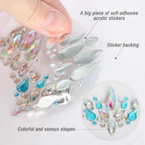 Popxstar 6Pcs Mermaid Face Jewels Gems Rhinestones Rave Eye Body Temporary Stickers Crystal Face Stickers Decorations for Festival Party