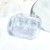 Popxstar 콘택트 Plastic Contact Lens Cases Simple Oval Transparen Portable Eye Contacts Lenses Holder Box Case with Tweezers Remover Tools