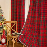 Popxstar Buffalo Check Plaid Curtains Farmhouse Design Semi Sheer Curtains   Christmas Decorations Rod Pocket for Kitchen/Living Room