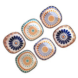 Popxstar  6pcs Ceramic Bohemian Spice Dish, Salad Bowl, Snack Dish, Fruit Platter for Home Restaurant, Party Gathering, BBQ Sauce Dish