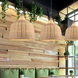 Popxstar Southeast Asia BRattan  Pendant Lamp Hand-woven Weaving Chinese Lantern Bamboo Chandelier Garden Restaurant E27 Art Hanging Ligh