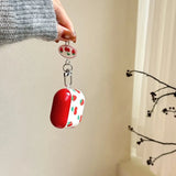 INS Red Strawberries Cherries Pendant Earphone Case For Airpods Pro 2 3 1 4 Protective Cover with Anti-lost Lanyard Accessories