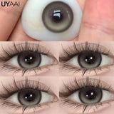 Natural Colored Eyes Lenses 1 Pair Lens Beauty Brown Colored Lenses Gray Contact Lenses Makeup Pupils Big Eyes Natual Look