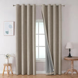 Popxstar Blackout Curtains 350cm Height Room Darkening Curtains for Bedroom 100% Black Out Textured Thermal Curtain Privacy Protection