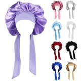 Popxstar Women Satin Solid  Night Sleep Cap Hair Care Bonnet Nightcap For Women Men Unisex  Bonnet De Nuit Shower Turban
