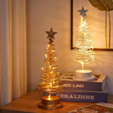 Popxstar  Artificial Christmas Lights Tree Fairy Lamp Tree Metal Spiral Star Lighting Holiday For Home Living Room Decorations Night Lamp