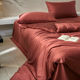 Popxstar High-end 65% Lyocell Fiber + 35% Cotton Bedding Set Queen Fresh Natural Plant Duvet Cover Set with Sheets Quilt Cover Pillowcase