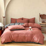 New 100% Cotton Bedding Set 1pc Duvet Cover and 2pcs Pillowcases  Plaid Soft Skin Friendly Bedding Single and Double King Size