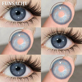 1 Pair Natural Gray Lenses Color Contact Lenses Doll Black Big Eye Contacts Makeup Cosmetics Yearly Use Blue Color Lens