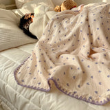 Cotton Double-Layer Gauze Kids Blanket Cute Bear Print Multifunctional Throw Blanket for Kids Beddings Air Conditioner Blanket