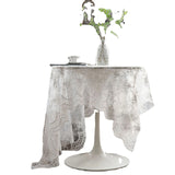 Popxstar  Table Cloth Cake Photography Background Embroidery Prop Cloth White Tablecloth