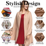 Popxstar Fashion New Cashmere Scarf Soft Solid For Women Winter Warm Long Shawl Tassel Hijabs Scarves Student Pashmina Bandana Gift