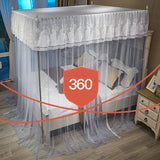 Popxstar Embroidery Lace Palace Mosquito Net with Stainless Steel Bracket Square Princess Mosquito Tent for Bed Double Bed Nets Canopy
