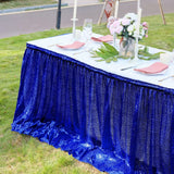 Popxstar Light Gold Sequin Table Skirt Tablecloth Glitter Sparkly Shimmer Rectangle Table Covers for Birthday Party Event Wedding Decor