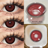 1pair Green and Red Anime Cosplay Colored Contact Lenses for Cosplayers: Daily, Party, and Eye Beauty Makeup Contacts