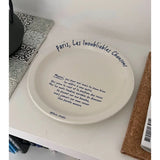 Popxstar Ele White Cerc Western Dinner Plate with  Knot Simple Design Oval ape Fi Plate Home Use Cake Serving Di