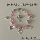 Popxstar One Piece Fashion Exquisite Star Shell Starfish Jellyfish Pearl Screw Y2K Silver Colour Bracelet Woman Party Gift Daily