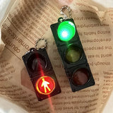 Popxstar 1/2Pcs Simulation Electronic Traffic Light Keychain Pendant Mini Pedestrian Light LED Light-emitting Toy Kids Cognitive Toy Gift