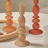 Popxstar 1pc Matte Glass Candle Holders Home Decoration Candlestick Birthday Candle Holder Dining Table Decoration Candle Home Decore