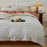 Popxstar  new small floral button model pastoral four-piece set non-cotton pure cotton Japanese washed cotton  four-piece set