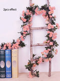 Popxstar spring decor 200cm Fake Ivy Wisteria Flowers Artificial Plant Vine Garland for Room Garden Decorations Wedding Arch Baby Shower Floral Decor