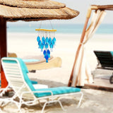 Popxstar  Blue glass sea wind chimes, outdoor glass wind chimes, handcrafted fish wind chimes, large glass wind chimes, beach parties, wed