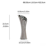 Popxstar  Special-shaped Striped Ceramic Vase Modern and Simple Flower Arrangement High-end and Versatile Home Soft Decoration Ornaments