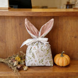 Popxstar  10pcs Easter Candy Bags with Drawstring Bunny Ear Design Goody Favor Treat Pouches for Party Birthday Celebration Egg Hunt