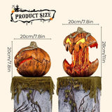 Thriller Halloween Scary Pumpkin Head With Lifting Function With Light And Sound Extendable Talking Pumpkins
