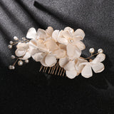 Popxstar 1Pcs Fashion Red Flower Hair Comb Bridesmaid Crystal Hair Clip Bridal Hairpin Wedding Hair Jewelry For Women Party Hairband Gift