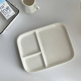 Popxstar  Ins Sle Weight Loss Diet Plate Quanti Controlled Home Use Id Breakfast Plate Simple White Korean Sle Single Person Ut...