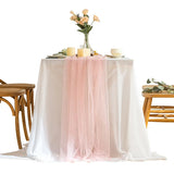 Popxstar  Pink Gauze Table Runner Romantic Pearl Mesh Tablecloth Wedding Dinning Table Cover Decoration Birthday Baby Shower Party Decor