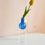 Popxstar Double Wall Glass Vase Art Decorations Flower Plant Container Vase Home Decor Accessories Desktop Crafts Terrarium Decoration