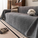 Popxstar  1PC Sofa Cover Solid Color Fabric Modern Simple Autumn and Winter Thickening Integrated Home Textile Products
