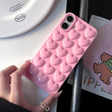 Popxstar  Pink 3D Bubble Pop Heart Cute Girly Phone Case For iPhone 17 Air 16 15 14 Plus 13 12 11 Pro Max Soft Silicone Back Cover Funda