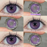Popxstar  1 pair New Purple Halloween Colored Contact Lenses Beauty Myopia Lens for Eyes Fashion Big Eye Lenses Natural Blue Lenes