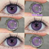 Popxstar  -1 pair New Purple Halloween Colored Contact Lenses Beauty Myopia Lens for Eyes Fashion Big Eye Lenses Natural Blue Lenes