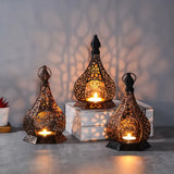 Popxstar  Hollow Iron Candle Holder  Middle Eastern-Style Atmospheric Aromatherapy Wax Base Decor for Home Wedding & Party Ornament gift